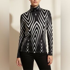 🖤🤍 Black & White Striped Turtleneck Top | Size XL | NWT